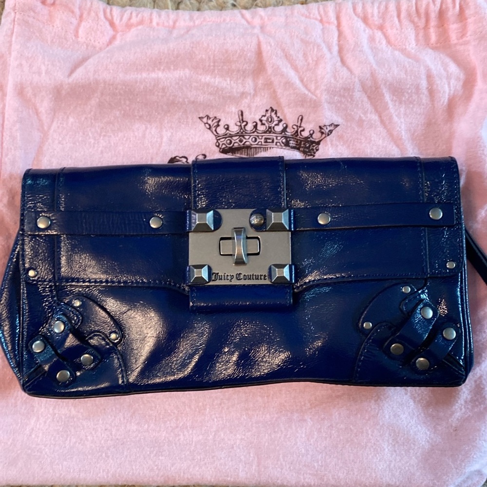 Juicy couture clutch leather blue